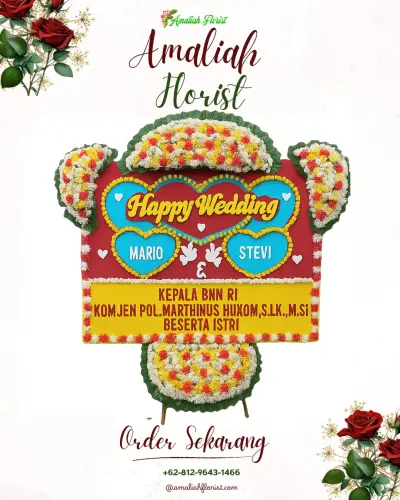 Karangan Papan Bunga Pernikahan di Sulang